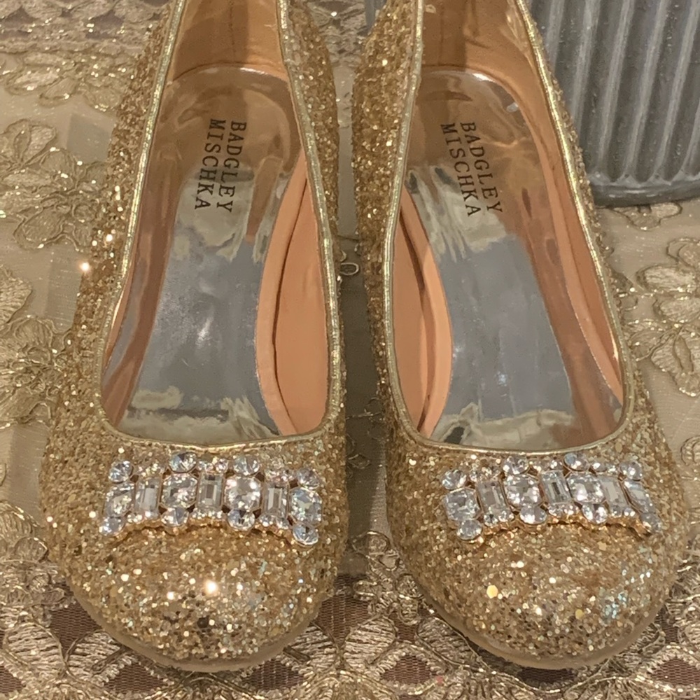 Badgley Mishchka little girls glittery sequin shoes